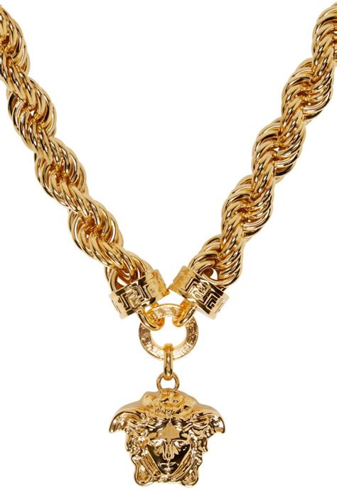 versace rope gold chain|Versace gold chain and pendant.